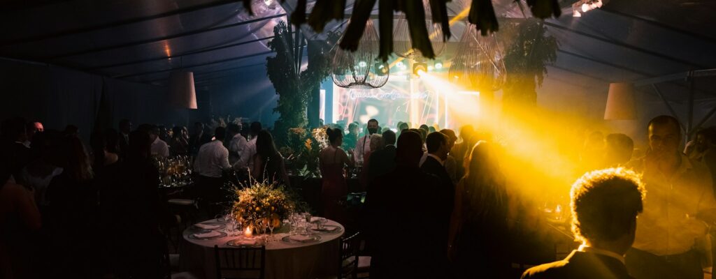 a group of people at a party