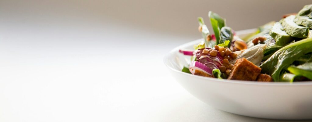 vegetable dish in white ceramic bowl